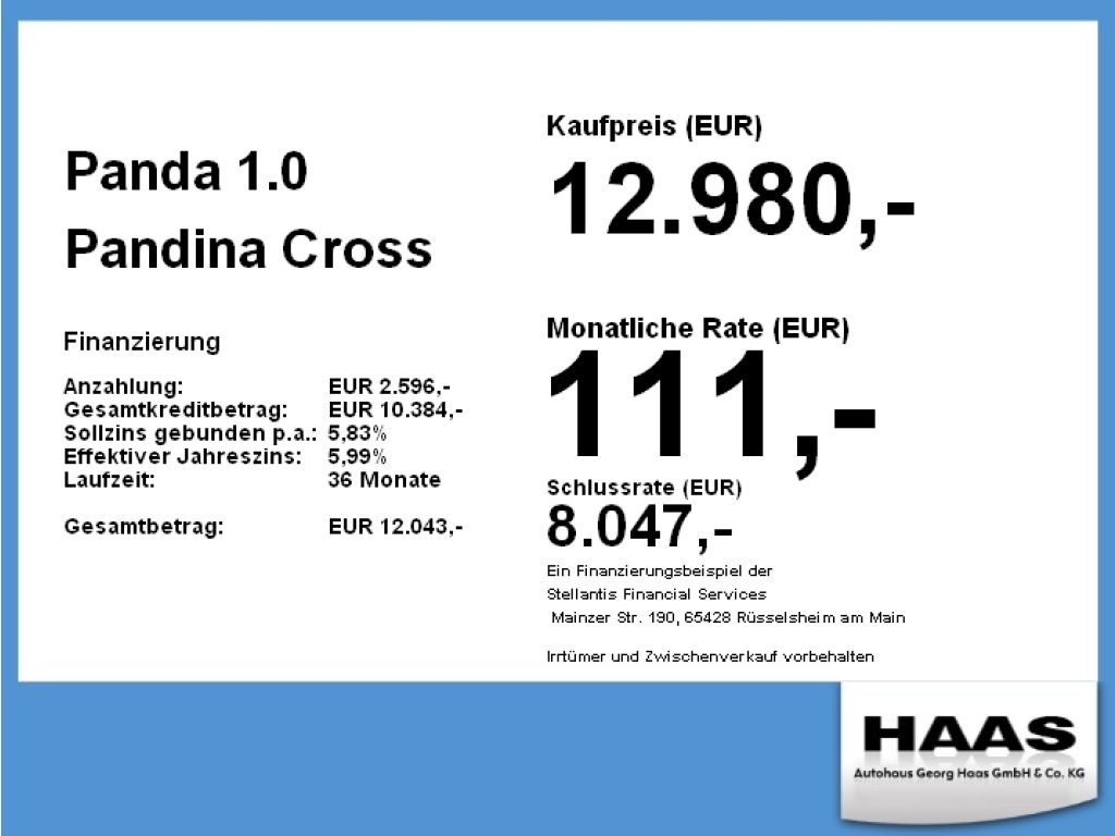 Fiat Panda bei Gebrauchtwagen.expert - Hauptabbildung Fiat Panda bei Gebrauchtwagen.expert - Hauptabbildung