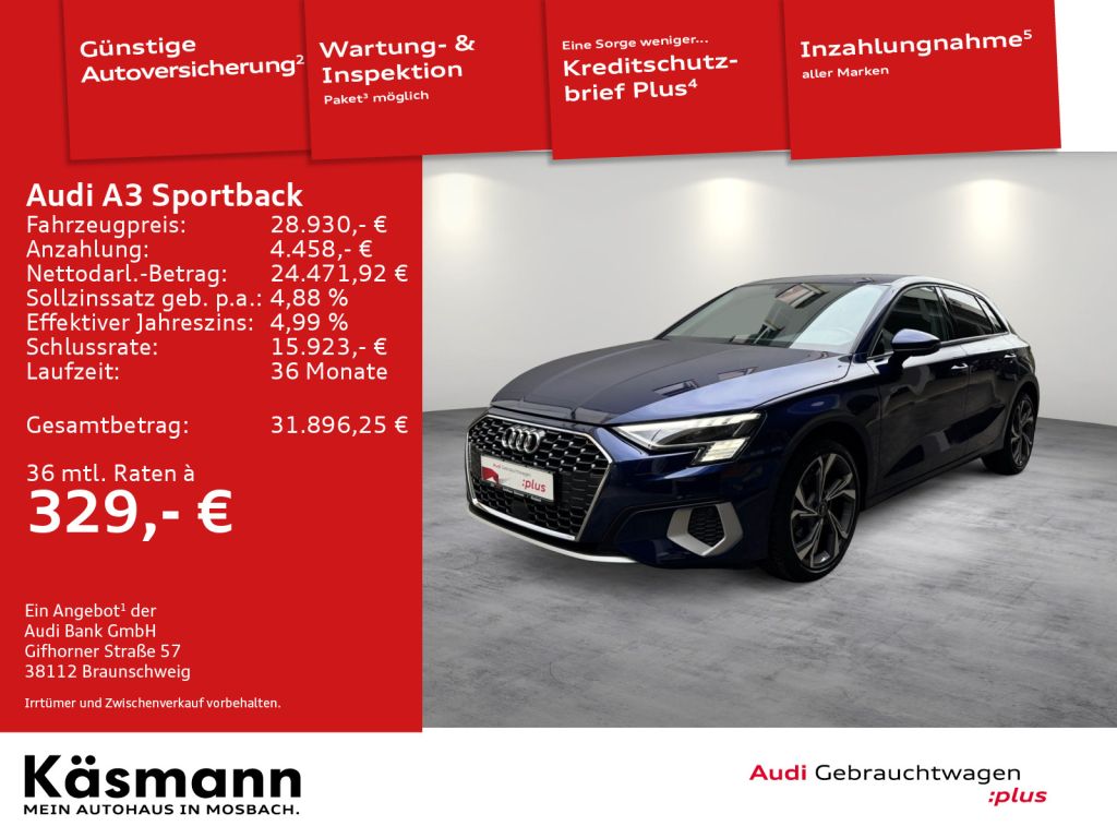 Audi A3 Sportback bei Gebrauchtwagen.expert - Hauptabbildung Audi A3 Sportback bei Gebrauchtwagen.expert - Hauptabbildung