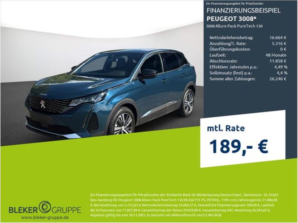 Peugeot Allure Pack PureTech 130 bei Gebrauchtwagen.expert - Hauptabbildung Peugeot Allure Pack PureTech 130 bei Gebrauchtwagen.expert - Hauptabbildung