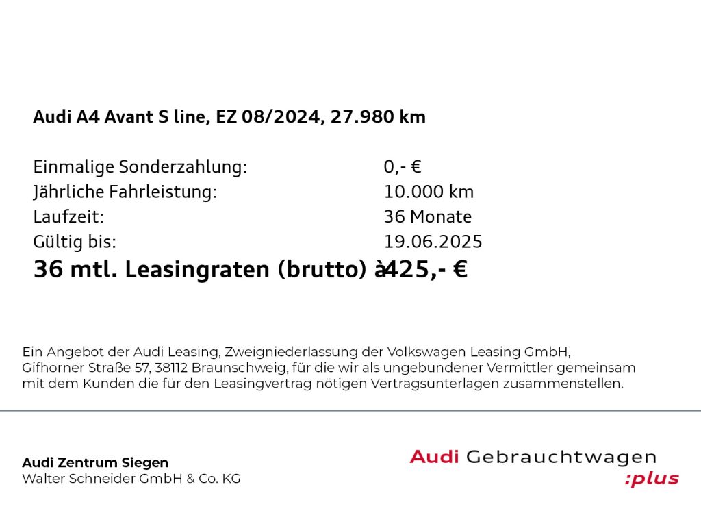 Audi A4 bei Gebrauchtwagen.expert - Hauptabbildung Audi A4 bei Gebrauchtwagen.expert - Hauptabbildung