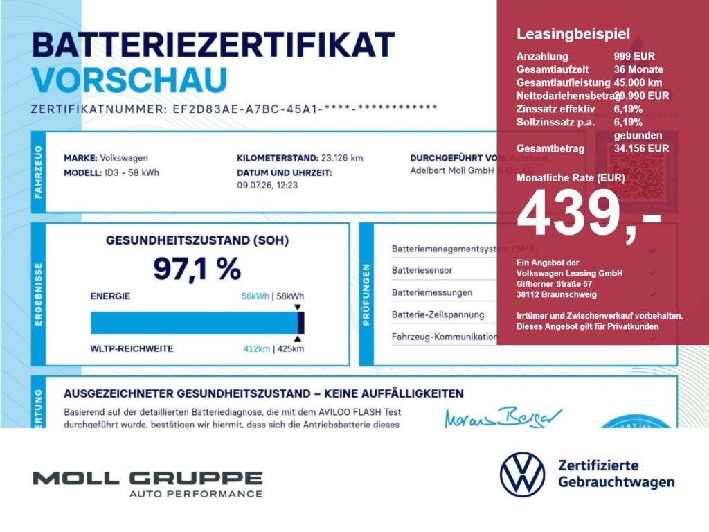 VW ID.3 bei Gebrauchtwagen.expert - Hauptabbildung VW ID.3 bei Gebrauchtwagen.expert - Hauptabbildung